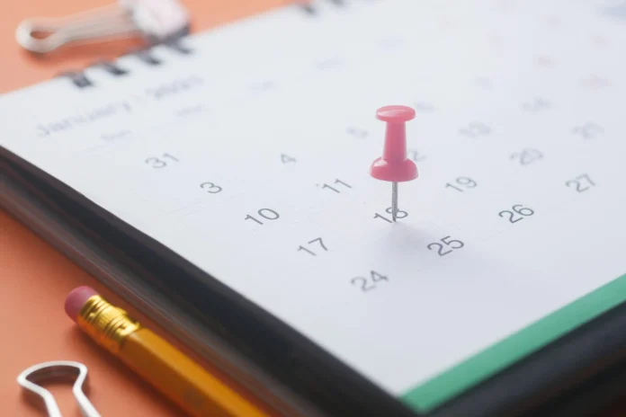 calendario settimana corta